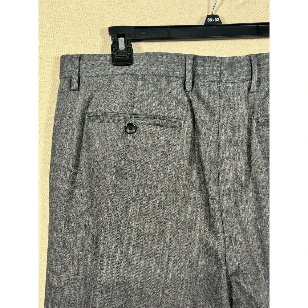 Banana Republic Tailored Slim Fit Dress Pants Mens 36x34‎ Gray 100% Wool